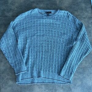 Liberty Sweaters Pullover Mens Large Grey Cable Knit Cotton Blend USA Made